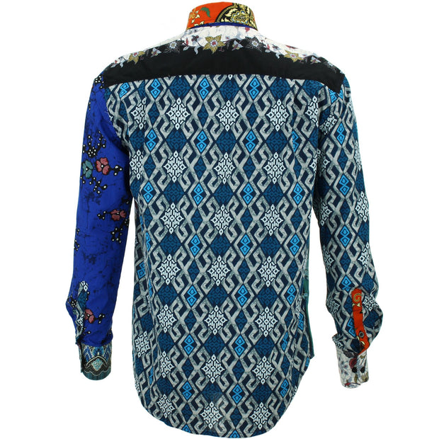 Regular Fit Long Sleeve Shirt - Random Mixed Panel - Traditional Batik