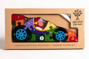 Handmade Wooden Jigsaw Puzzle - Number Racing Car
