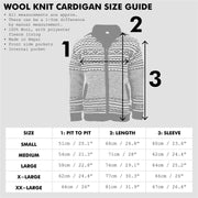Hand Knitted Wool Jacket Cardigan - Stripe Retro D