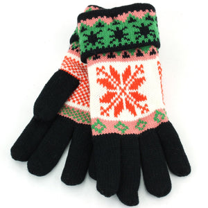 Departure Snowflake 2-Tone Gloves - Black