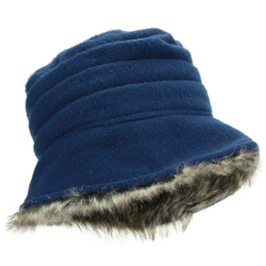 Hawkins Ladies Layered Fur Hat - Blue