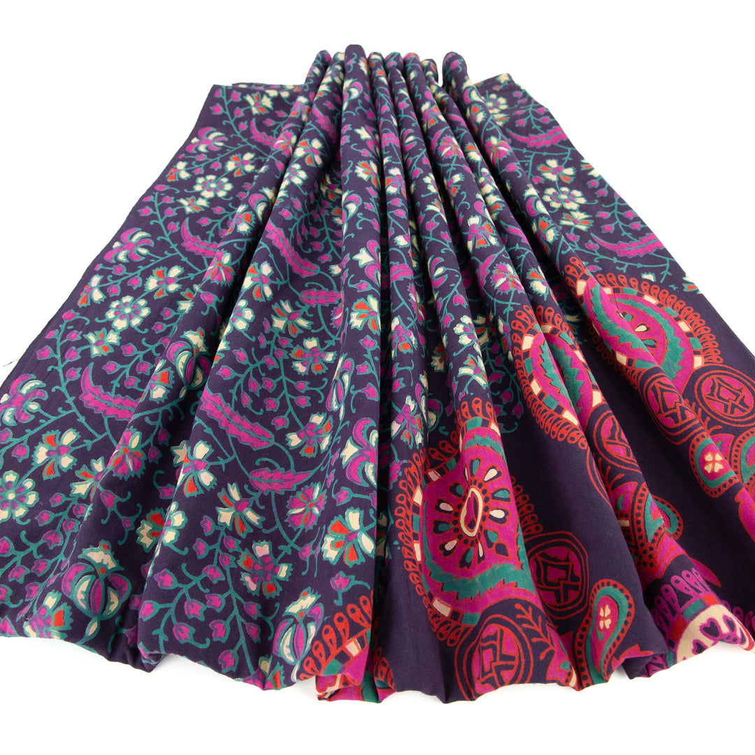 Block Printed Mandala Wall Hanging - Magenta