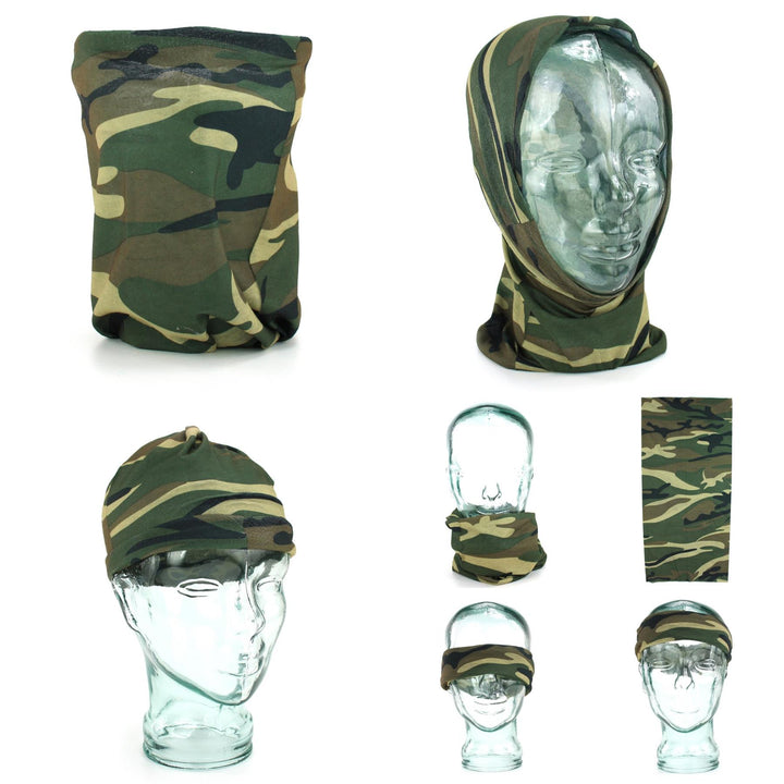 Printed Snood Face Mask - Black