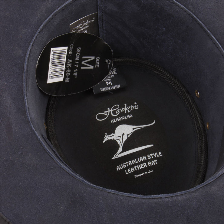 Genuine Leather Australian Cowboy Bush Hat - Black