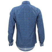 Tailored Fit Long Sleeve Shirt - Blue Indian Print