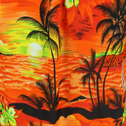Short Sleeve Hawaiian Shirt - Palm Trees - Orange