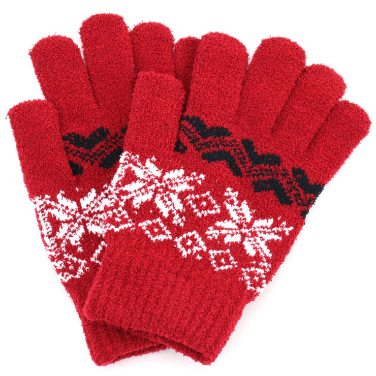 Aztec Ladies Gloves - Red