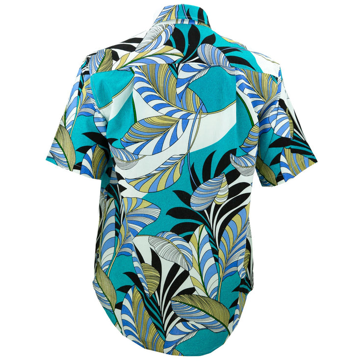 Regular Fit Short Sleeve Shirt - Exotic Vine - Turquoise
