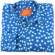 Regular Fit Long Sleeve Shirt - Blue with Light Blue Stars