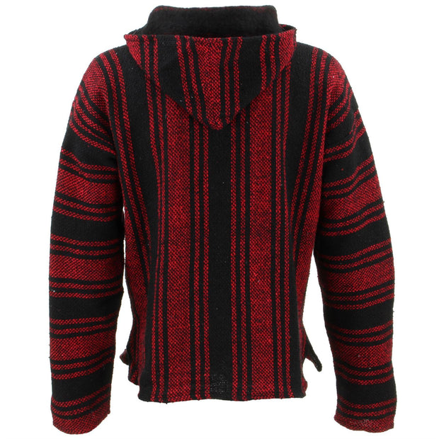 Mexican Baja Jerga Hoody - Red & Black