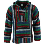 Mexican Baja Jerga Hoody - Wide Stripe Multi