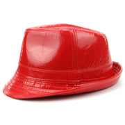 Shiny PU leather trilby hat - Red