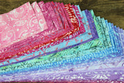 Cotton Batik Pre Cut Fabric Bundles - Jelly Roll  - Shades of Purple