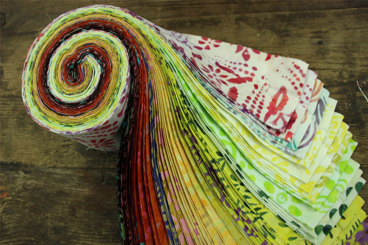 Jelly Roll - 40 Strips of 2.5" x 37" Cotton Batik