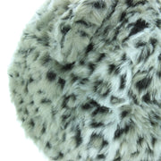 Animal Print Beanie Hat with Ears - Silver