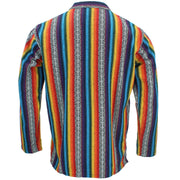 Woven Cotton Grandad Shirt - Rainbow