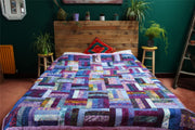 Handmade Quilted Patchwork Batik Printed Bedspread