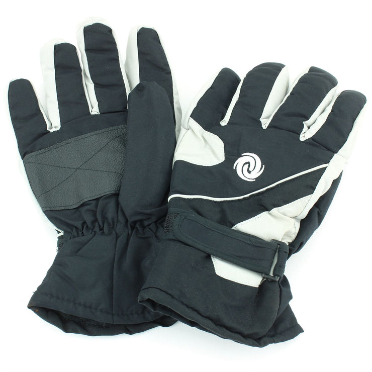 Mens Waterproof Thick Gloves - Black Light Grey