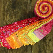 Cotton Batik Pre Cut Fabric Bundles - Jelly Roll  - Hues of Spring
