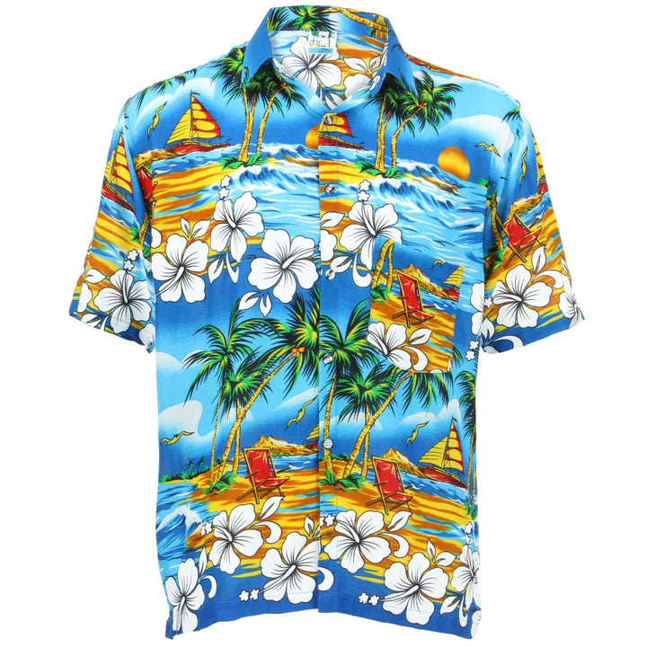 Short Sleeve Hawaiian Shirt - Blue