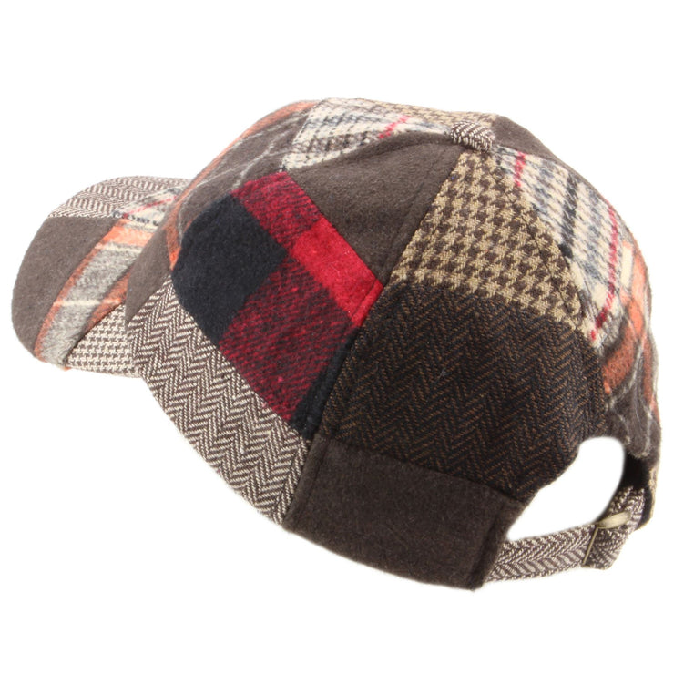 Patchwork Tweed baseball cap with adjustable strap - Red