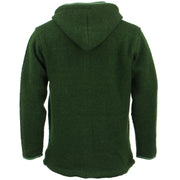 Chunky Wool Knit Hooded Cardigan Jacket - Green