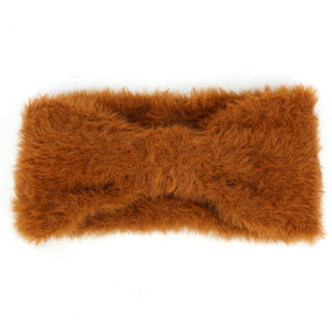 Sløjfe pandebånd i imiteret pels - brun