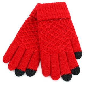 Lattice Touch Screen Gloves - Red