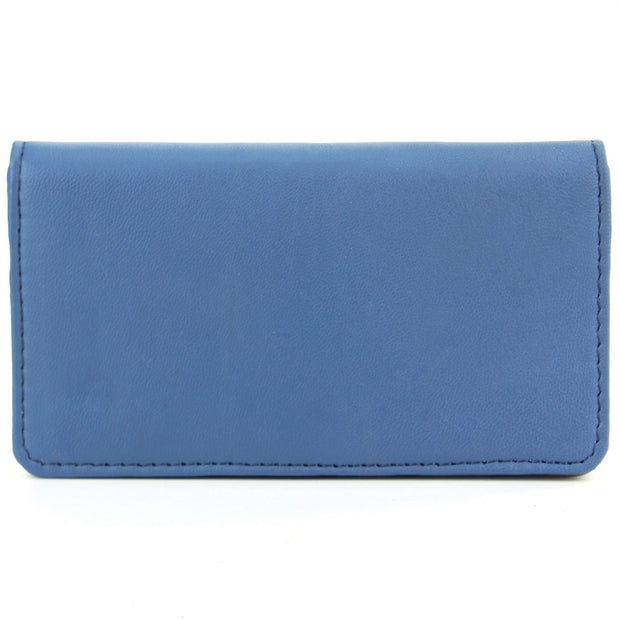 Real Leather Colourful Purse Wallet - Blue
