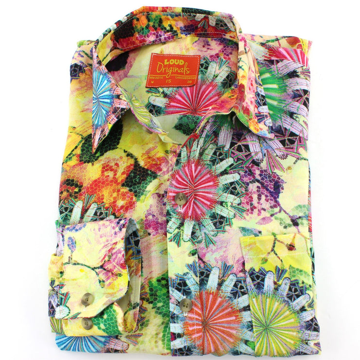 Tailored Fit Long Sleeve Shirt - Yellow Psychedelic