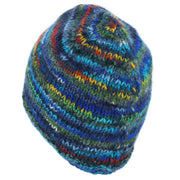 Wool Knit Beanie Hat - SD Dark Blue Mix