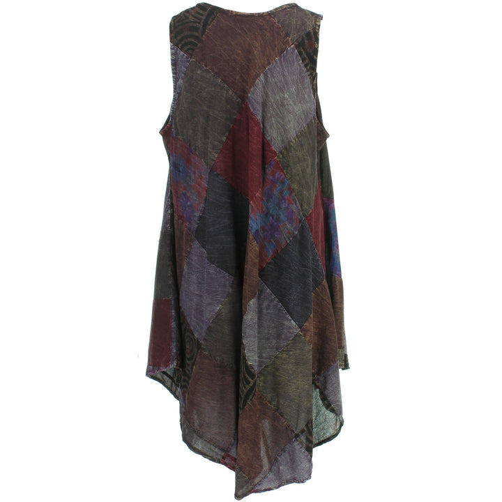 Summer Patch Dress - Maroon
