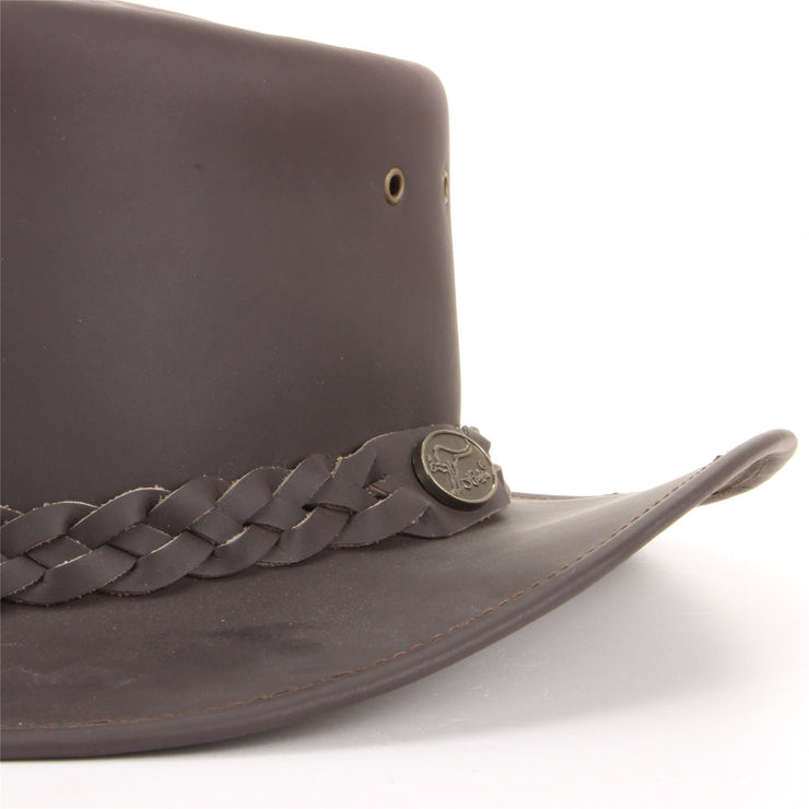 Genuine Leather Australian Cowboy Bush Hat - Brown