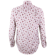 Regular Fit Long Sleeve Shirt - Small Purple Floral on White