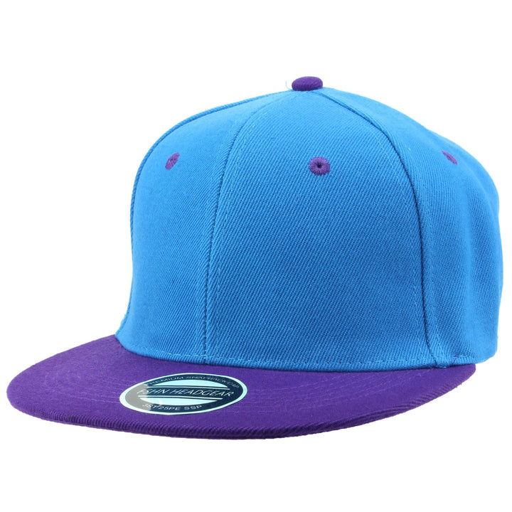 Contrast Peak Snapback Flat Peak Cap - Blue & Purple