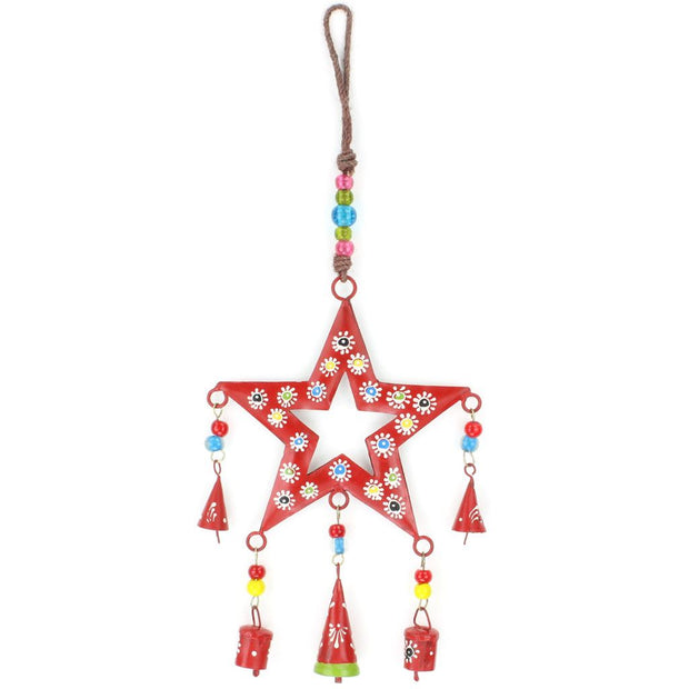 Hanging Star Mobile Decoration - Red