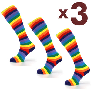 Lange, kniehohe, gestreifte Socken – Set 1