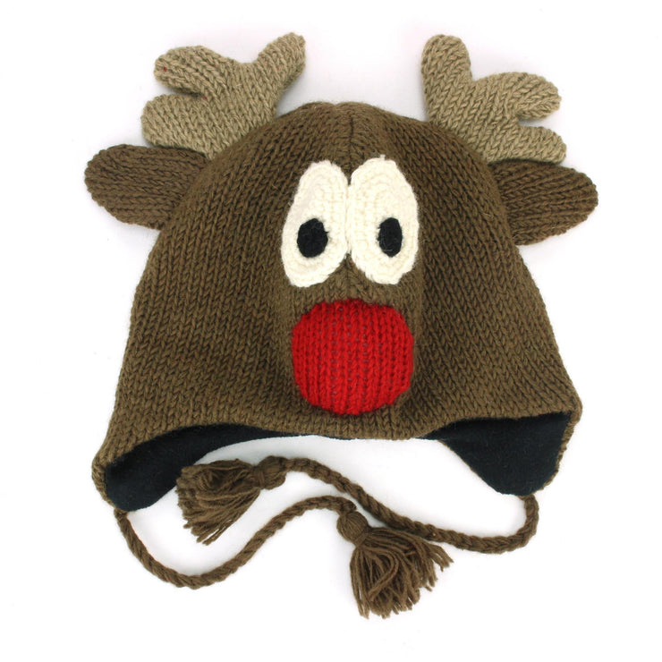 Wool Animal Hat - Rudolph