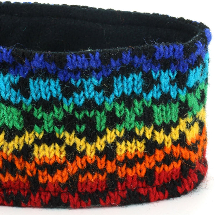 Wool Kint Headband - Rainbow Diamond