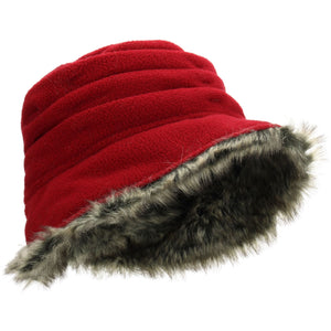 Chapeau de fourrure superposé pour femme Hawkins - rouge