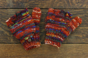 Hand Knitted Wool Shooter Gloves - SD Red Mix