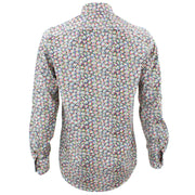 Tailored Fit Long Sleeve Shirt - Small Colourful Floral on Black