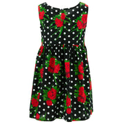 The Shroom Dress - Polka Dot Roses Black