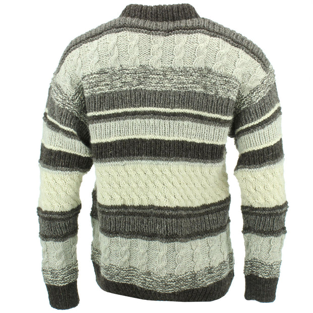 Chunky Wool Multi Knit Jumper - Natural