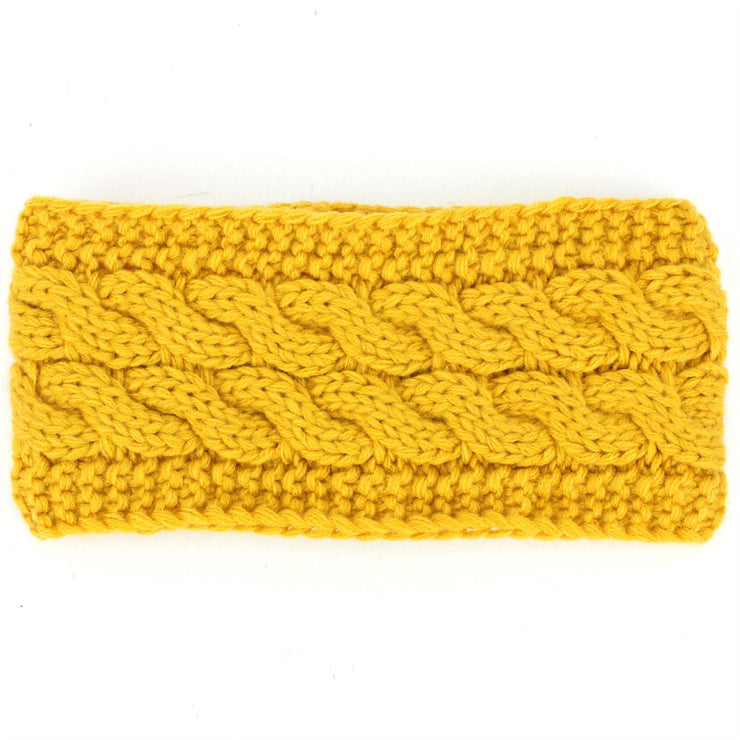 Knitted Ribbed Headband - Mustard