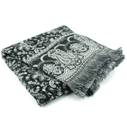 Acrylic Wool Shawl Blanket - Black Paisley - Arches