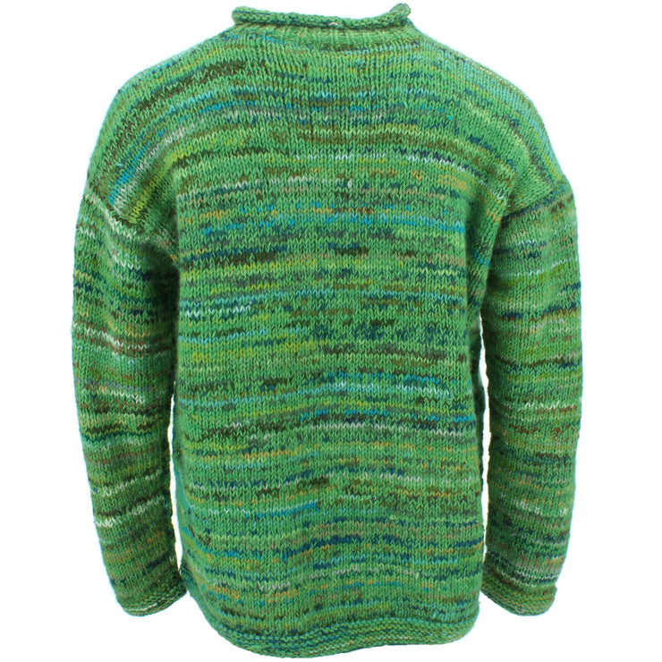 Chunky Wool Knit Space Dye Jumper - Parakeet Green