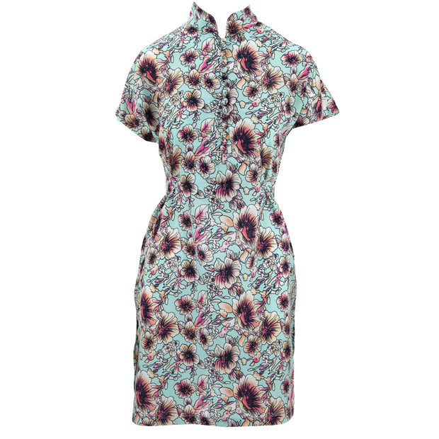 Mandarin Mini Dress - Floral Dawn