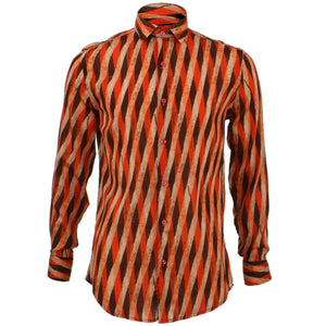 Tailliert geschnittenes Langarmhemd – überlappendes Art-Déco-Design