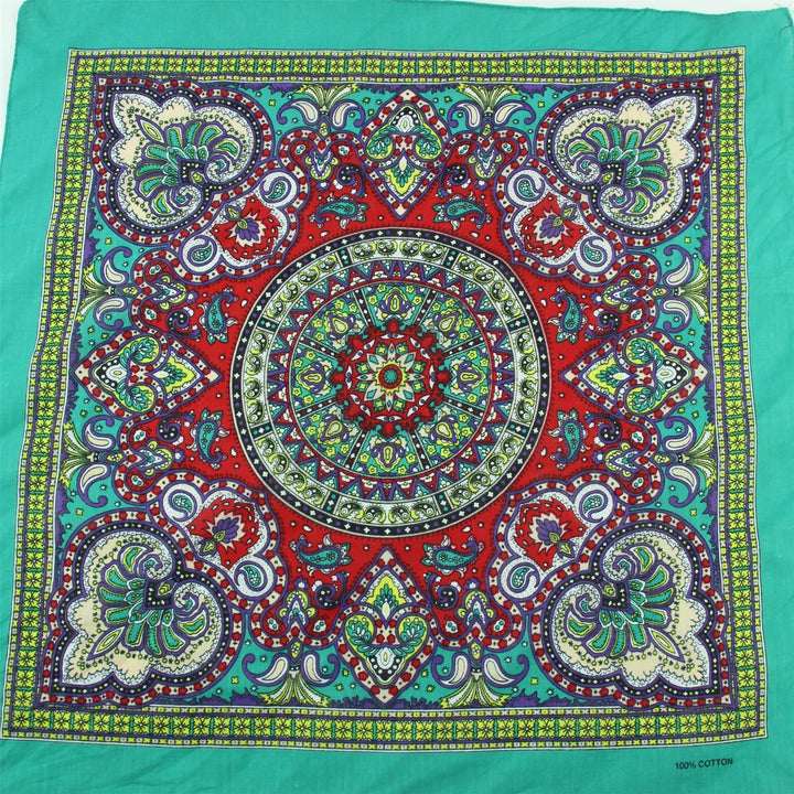 Bandana Face Cover Mask - Paisley Green